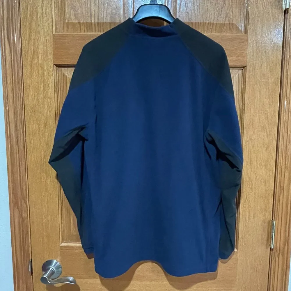 THE NORTH FACE Men's L Pullover 1/4 Zip Long Sleeve Fleece Navy Blue Gray Jacket